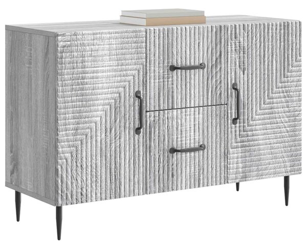 VidaXL Széf fiókkal Szürke Sonoma 89 x 34,5 x 60 cm Szerelt Fa