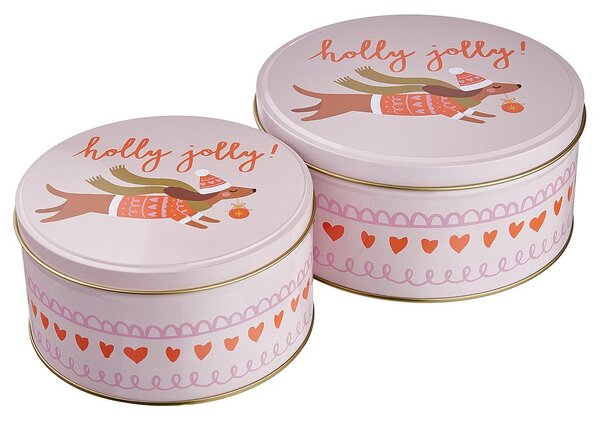 COOKIE JAR fém tárolódoboz, tacskó Ø13,5 cm