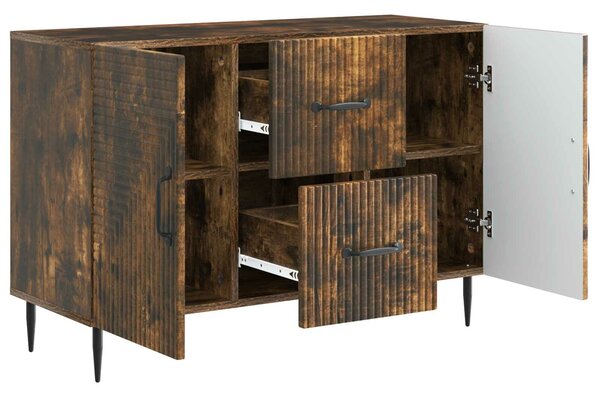 VidaXL Széf fiókkal Füstös Tölgy 89 x 34,5 x 60 cm Szerelt Fa