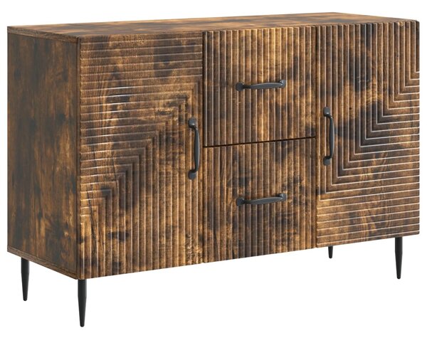 VidaXL Széf fiókkal Füstös Tölgy 89 x 34,5 x 60 cm Szerelt Fa