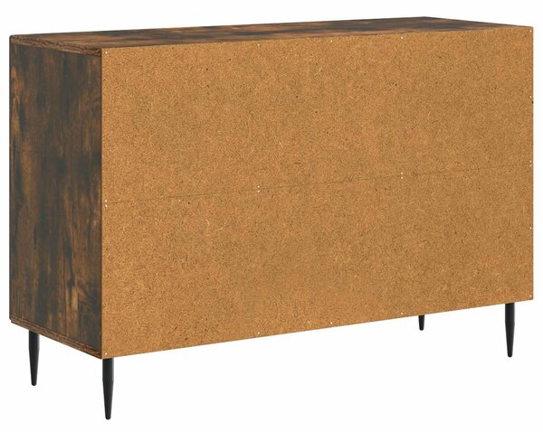 VidaXL Széf fiókkal Füstös Tölgy 89 x 34,5 x 60 cm Szerelt Fa