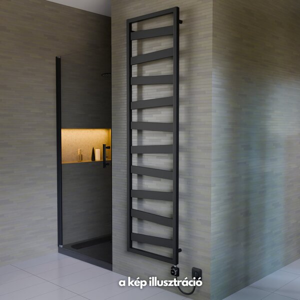 Welland Radiators Welland Lux fekete elektromos törölközőszárító design radiátor 500 x ...