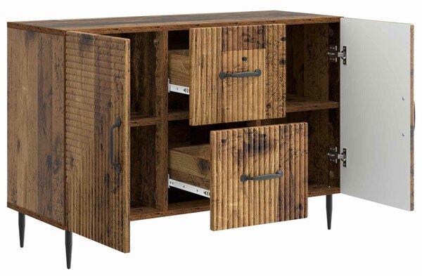 VidaXL Széf fiókkal Antik Fa 89 x 34,5 x 60 cm Szerelt Fa