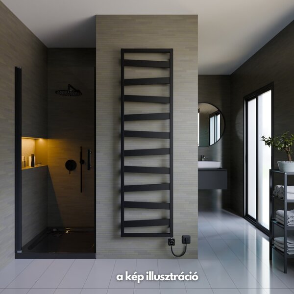 Welland Radiators Welland Lux fekete elektromos törölközőszárító design radiátor 500 x ...