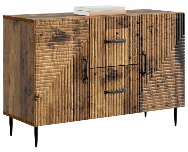 VidaXL Széf fiókkal Antik Fa 89 x 34,5 x 60 cm Szerelt Fa