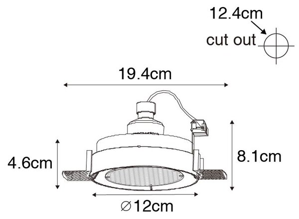 Modern beépíthető reflektor fehér GU10 AR70 kerek trim nélküli - Oneon
