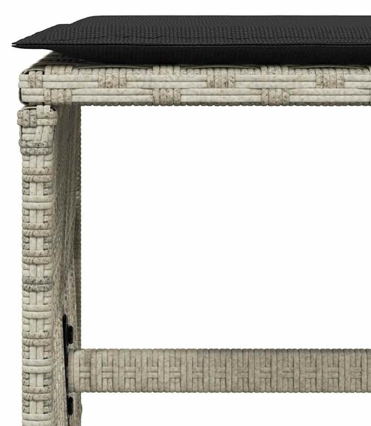 17 részes szürke polyrattan kerti étkezőgarnitúra párnákkal