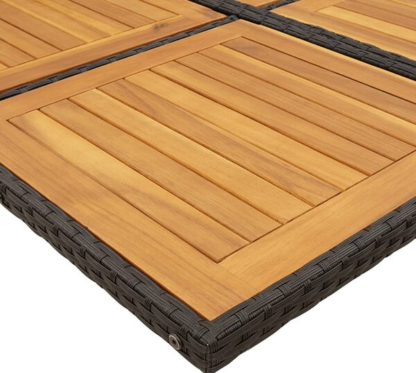13 részes fekete polyrattan kerti ülőgarnitúra párnákkal