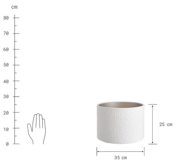 TANA lámpaernyő fehér buklé, Ø35cm