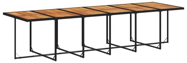 13 részes fekete polyrattan kerti ülőgarnitúra párnákkal