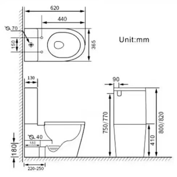 Eros ES OVAL monoblokk WC - perem nélküli - WC ülőkével komplett
