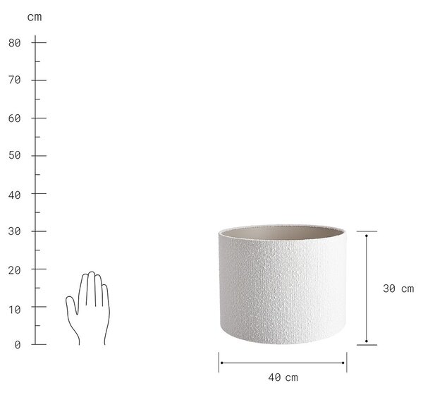 TANA lámpaernyő fehér buklé, Ø40cm