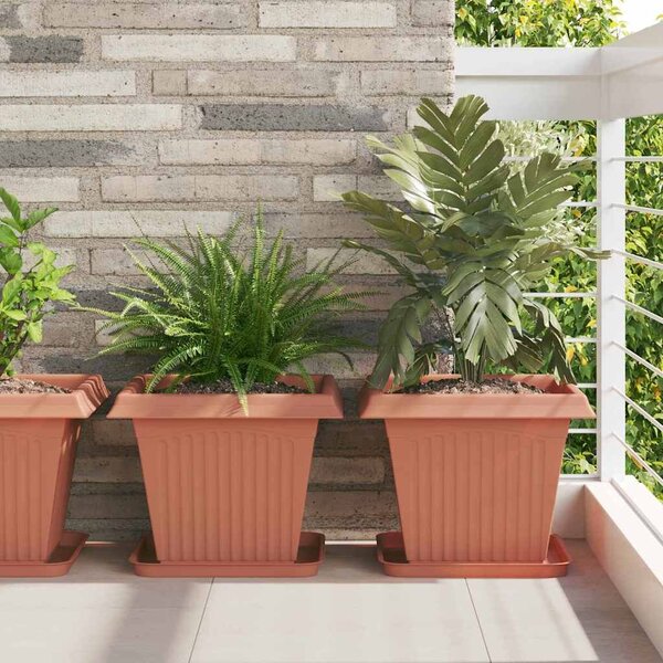 VidaXL Növénycserép 24 pcs Tégla Vörös 38 x 38 x 30 cm Műanyag