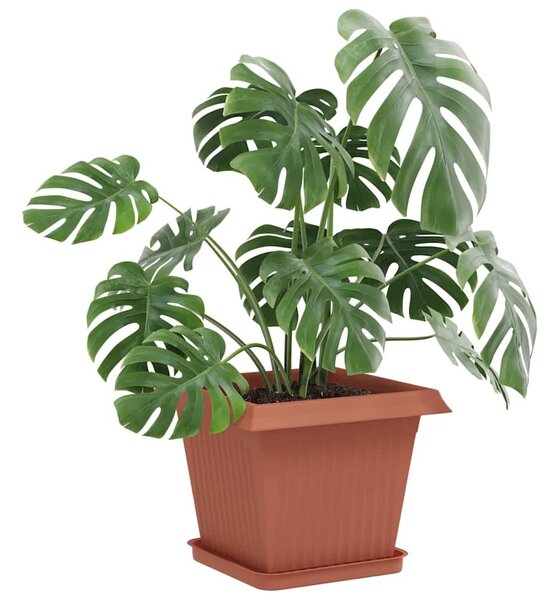 VidaXL Növénycserép 24 pcs Tégla Vörös 33 x 33 x 26 cm Műanyag