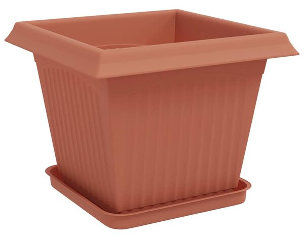 VidaXL Növénycserép 24 pcs Tégla Vörös 33 x 33 x 26 cm Műanyag