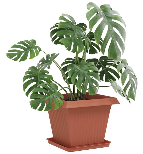 VidaXL Növénycserép 24 pcs Tégla Vörös 38 x 38 x 30 cm Műanyag