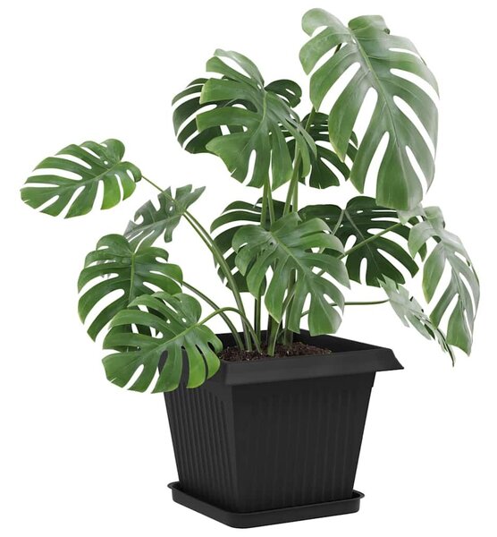 VidaXL Növénycserép 24 pcs Fekete 33 x 33 x 26 cm Műanyag