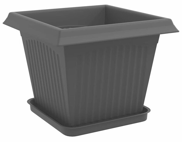 VidaXL Növénycserép 24 pcs Fekete 33 x 33 x 26 cm Műanyag