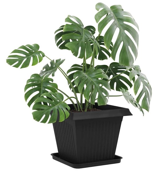 VidaXL Növénycserép 6 pcs Fekete 38 x 38 x 30 cm Műanyag