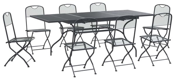 Kert étkező szett 9 pcs Antracitszürke 212 x 90 x 76 cm