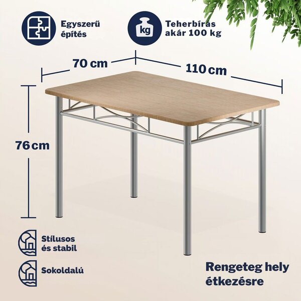 PAUL étkezőgarnitúra, 5 részes, természetes barna Casaria