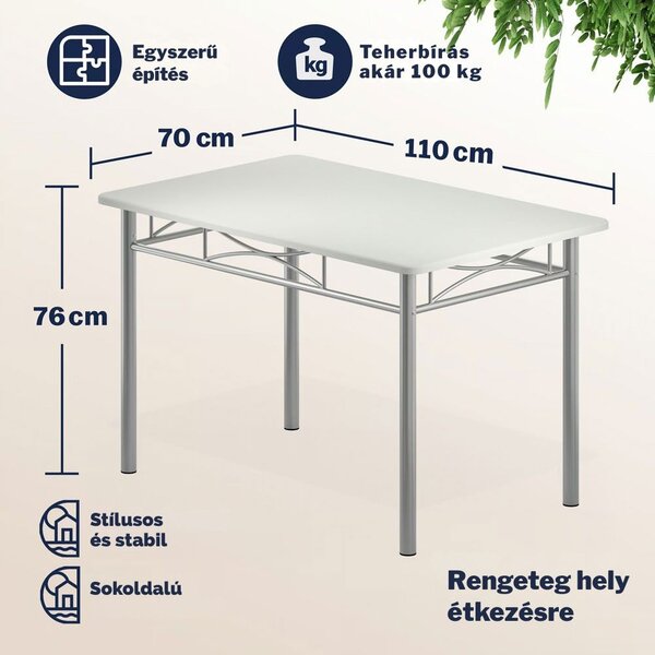 PAUL étkezőgarnitúra, 5 részes, bársony fehér Jurhan