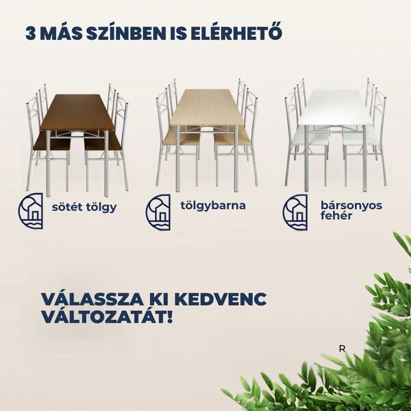 PAUL étkezőgarnitúra, 5 részes, természetes barna Casaria