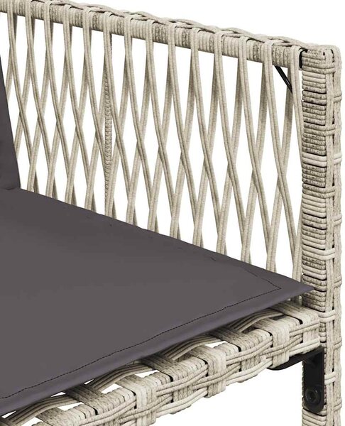 11 részes világosszürke polyrattan kerti ülőgarnitúra párnákkal