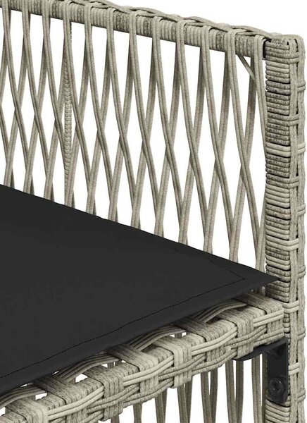 5részes világosszürke polyrattan kerti étkezőgarnitúra párnával