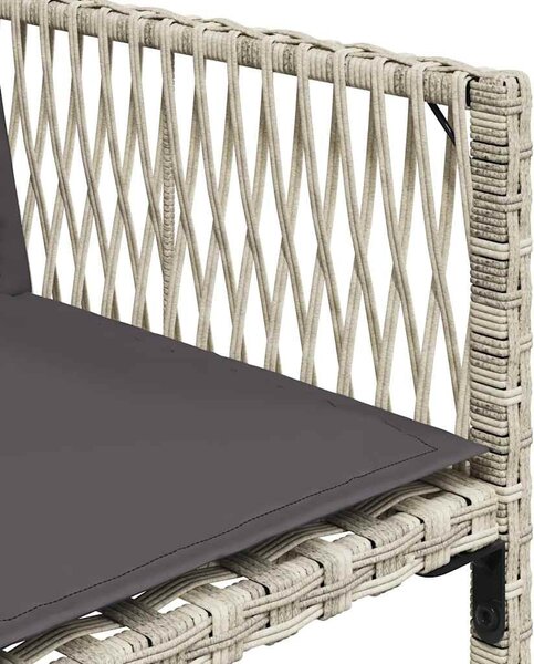 17 részes szürke polyrattan kerti étkezőgarnitúra párnákkal