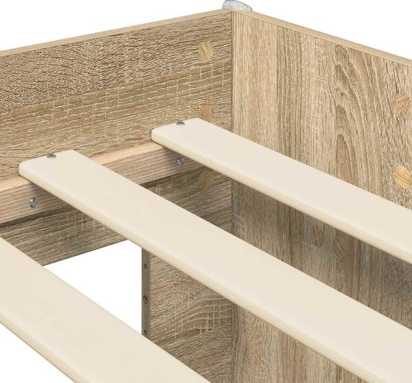 VidaXL Gyerekágy keret tárolóval Sonoma Tölgy 80 x 160 cm Szerelt Fa