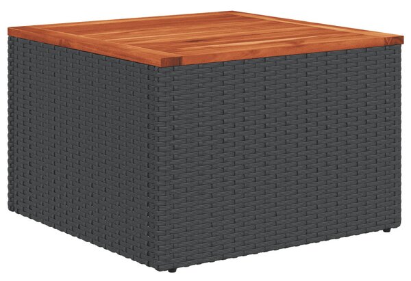 7 részes fekete polyrattan kerti ülőgarnitúra párnával