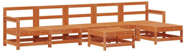 Kerti lounge szett 7 pcs Viaszbarna Tömör Fenyőfa