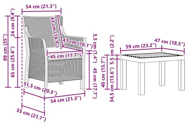 VidaXL Hálószoba szett 3 db Fehér PP