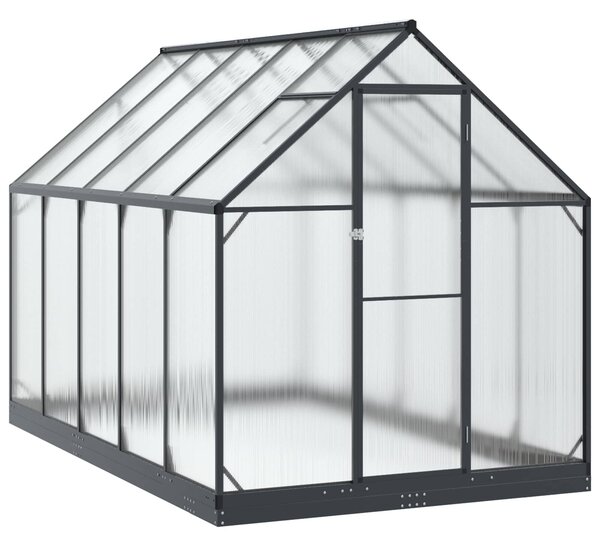 VidaXL Kerti Üvegház ajtóval Antracitszürke 183,5 x 303,5 x 207 cm