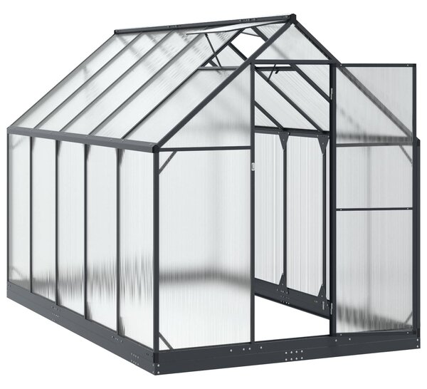 VidaXL Kerti Üvegház ajtóval Antracitszürke 183,5 x 303,5 x 207 cm