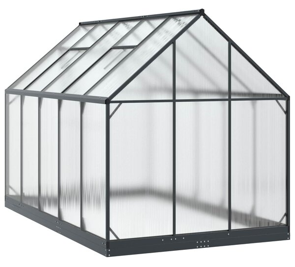 VidaXL Kerti Üvegház ajtóval Antracitszürke 183,5 x 303,5 x 207 cm