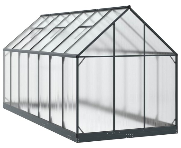 VidaXL Kerti Üvegház ajtóval Antracitszürke 183,5 x 423,5 x 207 cm