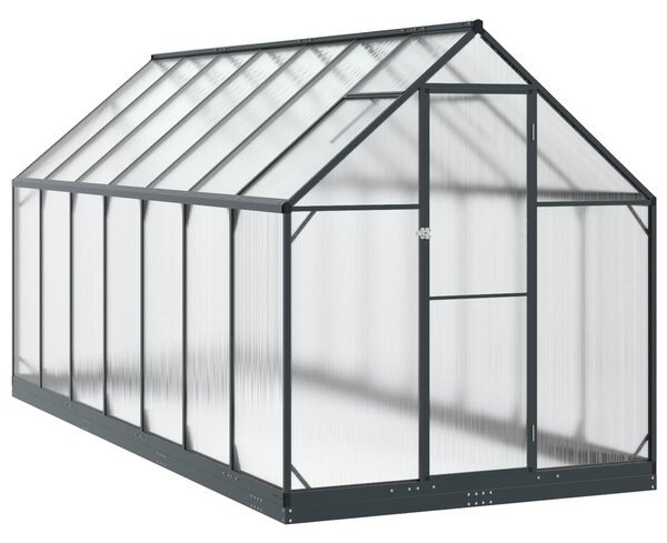 VidaXL Kerti Üvegház ajtóval Antracitszürke 183,5 x 423,5 x 207 cm
