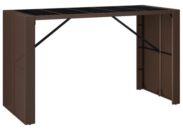 9 részes barna polyrattan kerti bárszett párnákkal