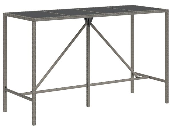 9 részes szürke polyrattan kerti bárszett párnával