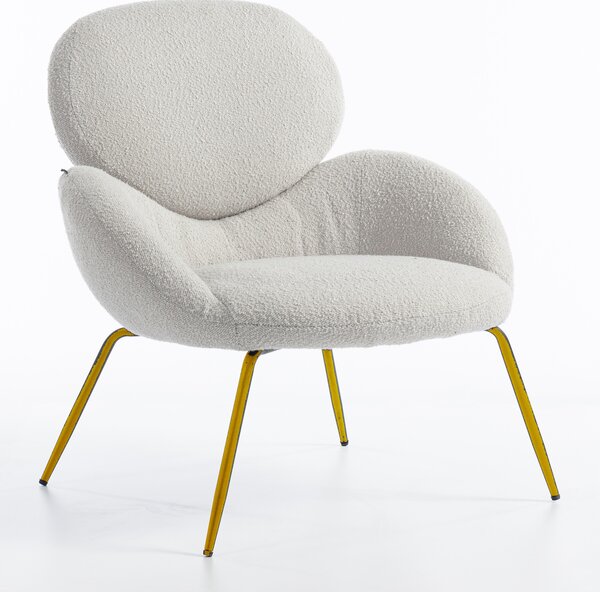 HR2045 Szürke modern boucle szék arany lábbal