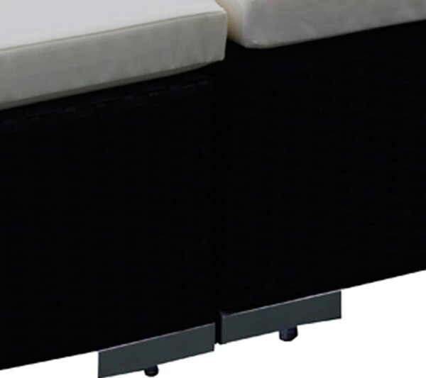 12 részes fekete polyrattan kerti ülőgarnitúra párnákkal