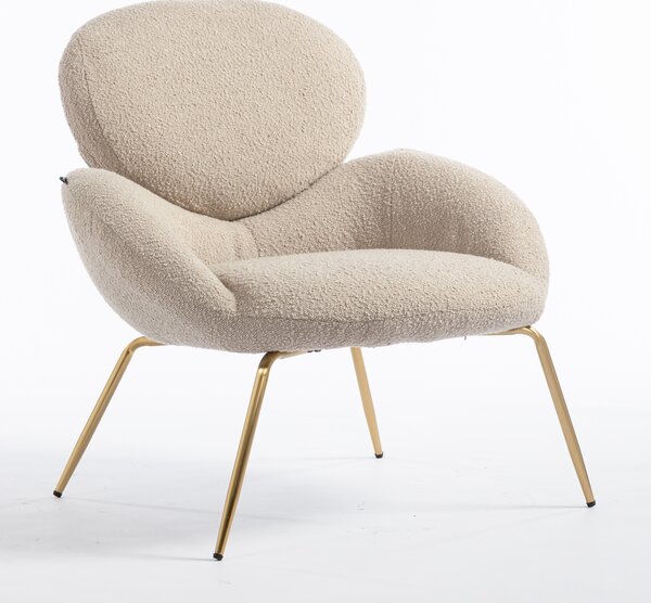 HR2045 Latte modern boucle szék arany lábbal