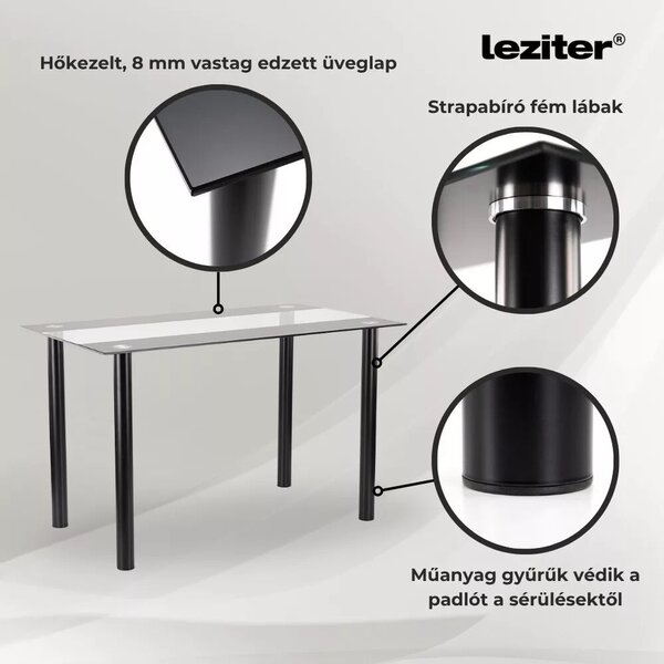 Denton 4+1 étkező garnitúra szürke-fekete