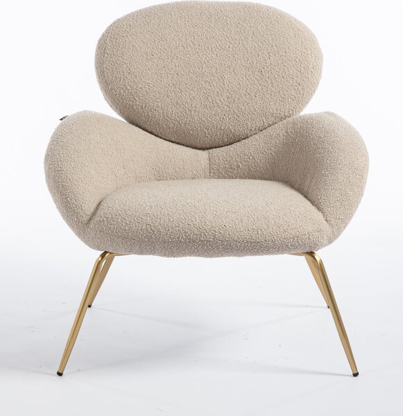 HR2045 Latte modern boucle szék arany lábbal