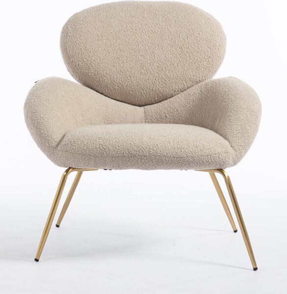 HR2045 Latte modern boucle szék arany lábbal