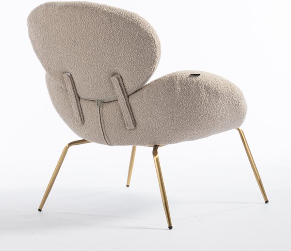 HR2045 Latte modern boucle szék arany lábbal