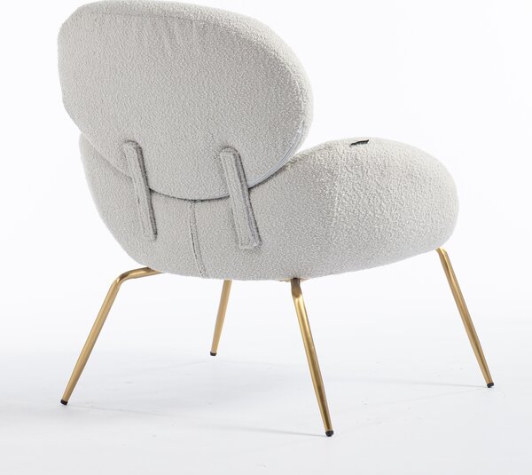 HR2045 Szürke modern boucle szék arany lábbal