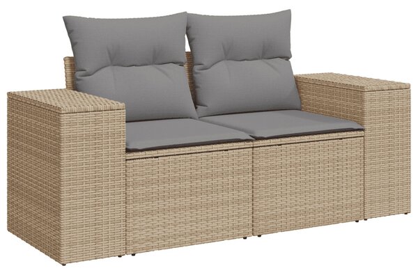 5 részes bézs polyrattan kerti ülőgarnitúra párnákkal